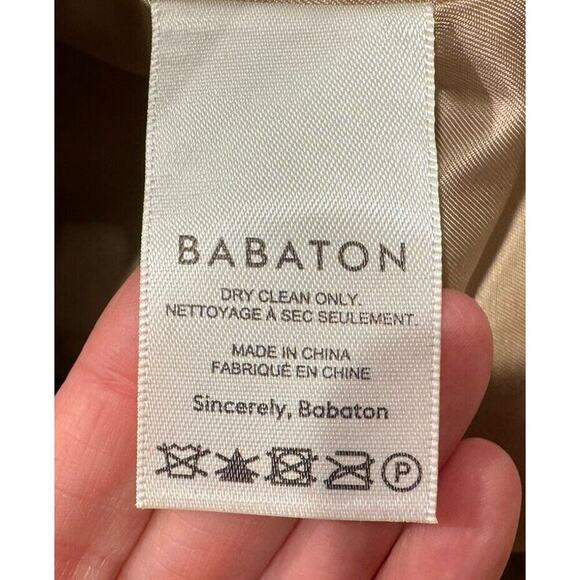 Babaton Women’s Size 1 Two Button Wool Blend Beige Blazer Lined Oversized Fit - Picture 7 of 8